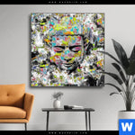 Wechselmotiv Pop Art Buddha Kopf Quadrat Produktvorschau mit dem Bild Pop Art Buddha Kopf im Format Quadrat.