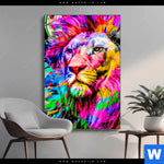 Wechselmotiv Pop Art Loewe Hochformat Produktvorschau mit dem Bild Pop Art Löwe im Format Hochformat.