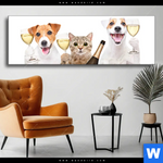 Wechselmotiv Prost Tierische Party Panorama Produktvorschau mit dem Bild Prost - tierische Party im Format Panorama.