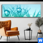 Wechselmotiv Pusteblume Mit Tautropfen Panorama Produktvorschau mit dem Bild Pusteblume mit Tautropfen im Format Panorama.
