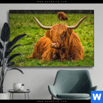 Wechselmotiv Rind In Den Schottischen Highlands Querformat Produktvorschau mit dem Bild Rind in den schottischen Highlands im Format Querformat.