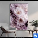 Wechselmotiv Romantische Pfingstrosen Hochformat Produktvorschau mit dem Bild Romantische Pfingstrosen im Format Hochformat.