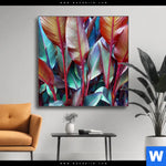 Wechselmotiv Rote Und Smaragdgruene Blaetter Quadrat Produktvorschau mit dem Bild Rote und smaragdgrüne Blätter im Format Quadrat.