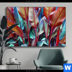 Wechselmotiv Rote Und Smaragdgruene Blaetter Querformat Produktvorschau mit dem Bild Rote und smaragdgrüne Blätter im Format Querformat.