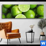 Wechselmotiv Saftige Limetten Voller Energie Panorama Produktvorschau mit dem Bild Saftige Limetten voller Energie im Format Panorama.