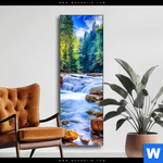 Wechselmotiv Schoener Wasserfall Im Wald Schmal Produktvorschau mit dem Bild Schöner Wasserfall im Wald im Format Schmal.