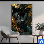 Wechselmotiv Schwarzer Panther Im Dschungel Hochformat Produktvorschau mit dem Bild Schwarzer Panther im Dschungel im Format Hochformat.