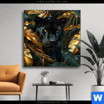 Wechselmotiv Schwarzer Panther Im Dschungel Quadrat Produktvorschau mit dem Bild Schwarzer Panther im Dschungel im Format Quadrat.
