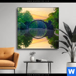 Wechselmotiv See Mit Alter Bruecke Aus Stein Quadrat Produktvorschau mit dem Bild See mit alter Brücke aus Stein im Format Quadrat.