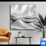 Wechselmotiv Silberne Zen Harmonie Quadrat Produktvorschau mit dem Bild Silberne Zen Harmonie im Format Quadrat.