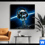 Wechselmotiv Skelett Kopfhoerer Quadrat Produktvorschau mit dem Bild Skelett & Kopfhörer im Format Quadrat.