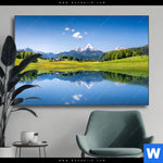 Wechselmotiv Sommerlandschaft In Den Alpen Querformat Produktvorschau mit dem Bild Sommerlandschaft in den Alpen im Format Querformat.