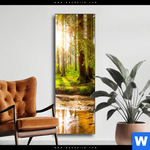 Wechselmotiv Sonne Im Gruenen Wald Schmal Produktvorschau mit dem Bild Sonne im grünen Wald im Format Schmal.
