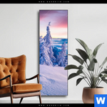 Wechselmotiv Sonnenaufgang Im Schnee Schmal Produktvorschau mit dem Bild Sonnenaufgang im Schnee im Format Schmal.