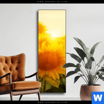 Wechselmotiv Sonnenblumen Im Abendlicht Schmal Produktvorschau mit dem Bild Sonnenblumen im Abendlicht im Format Schmal.