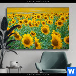 Wechselmotiv Sonnenblumenfeld Querformat Produktvorschau mit dem Bild Sonnenblumenfeld im Format Querformat.