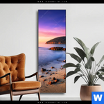 Wechselmotiv Sonnenuntergang In Bucht Schmal Produktvorschau mit dem Bild Sonnenuntergang in Bucht im Format Schmal.