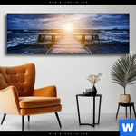 Wechselmotiv Sonnenuntergang Meer Panorama Produktvorschau mit dem Bild Sonnenuntergang & Meer im Format Panorama.