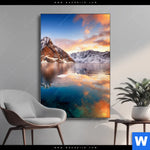 Wechselmotiv Sonnenuntergang Norwegen Hochformat Produktvorschau mit dem Bild Sonnenuntergang Norwegen im Format Hochformat.