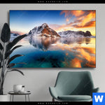 Wechselmotiv Sonnenuntergang Norwegen Querformat Produktvorschau mit dem Bild Sonnenuntergang Norwegen im Format Querformat.