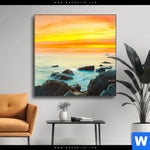 Wechselmotiv Sonnenuntergang Ueber Dem Meer Quadrat Produktvorschau mit dem Bild Sonnenuntergang über dem Meer im Format Quadrat.