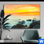 Wechselmotiv Sonnenuntergang Ueber Dem Meer Querformat Produktvorschau mit dem Bild Sonnenuntergang über dem Meer im Format Querformat.