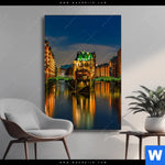 Wechselmotiv Speicherstadt Hamburg Hochformat Produktvorschau mit dem Bild Speicherstadt Hamburg im Format Hochformat.