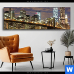 Wechselmotiv Stadtlichter New York Panorama Produktvorschau mit dem Bild Stadtlichter New York im Format Panorama.