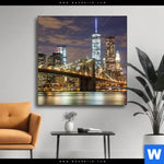 Wechselmotiv Stadtlichter New York Quadrat Produktvorschau mit dem Bild Stadtlichter New York im Format Quadrat.