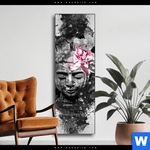 Wechselmotiv Statue Mit Blume Grunge Stil Schmal Produktvorschau mit dem Bild Statue mit Blume - Grunge-Stil im Format Schmal.