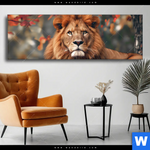 Wechselmotiv Stolzer Blick Des Loewen Panorama Produktvorschau mit dem Bild Stolzer Blick des Löwen im Format Panorama.