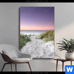 Wechselmotiv Strandweg Im Sonnenuntergang Hochformat Produktvorschau mit dem Bild Strandweg im Sonnenuntergang im Format Hochformat.