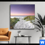 Wechselmotiv Strandweg Im Sonnenuntergang Quadrat Produktvorschau mit dem Bild Strandweg im Sonnenuntergang im Format Quadrat.