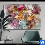 Wechselmotiv Tiger Blumen Querformat Produktvorschau mit dem Bild Tiger & Blumen im Format Querformat.