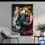Wechselmotiv Tiger Im Farbrausch Hochformat Produktvorschau mit dem Bild Tiger im Farbrausch im Format Hochformat.
