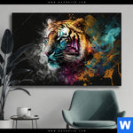 Wechselmotiv Tiger Im Farbrausch Querformat Produktvorschau mit dem Bild Tiger im Farbrausch im Format Querformat.