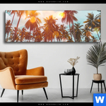 Wechselmotiv Tropische Palmen Panorama Produktvorschau mit dem Bild Tropische Palmen im Format Panorama.