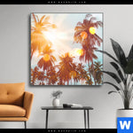 Wechselmotiv Tropische Palmen Quadrat Produktvorschau mit dem Bild Tropische Palmen im Format Quadrat.