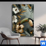 Wechselmotiv Tukan Im Goldenen Regenwald Hochformat Produktvorschau mit dem Bild Tukan im goldenen Regenwald im Format Hochformat.