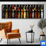 Wechselmotiv Vielfalt An Exotischen Gewuerzen Panorama Produktvorschau mit dem Bild Vielfalt an exotischen Gewürzen im Format Panorama.