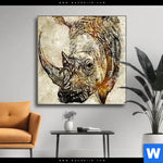 Wechselmotiv Vintage Nashorn Quadrat Produktvorschau mit dem Bild Vintage Nashorn im Format Quadrat.
