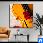 Wechselmotiv Violine Rose Quadrat Produktvorschau mit dem Bild Violine & Rose im Format Quadrat.