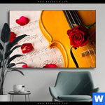 Wechselmotiv Violine Rose Querformat Produktvorschau mit dem Bild Violine & Rose im Format Querformat.
