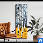 Wechselmotiv Wald Mit Birkenbaeumen Schmal Produktvorschau mit dem Bild Wald mit Birkenbäumen im Format Schmal.