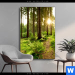 Wechselmotiv Wald Mit Sonnenstrahlen No 2 Hochformat Produktvorschau mit dem Bild Wald mit Sonnenstrahlen No.2 im Format Hochformat.