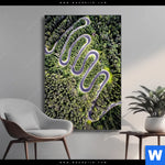Wechselmotiv Wald Strasse Luftaufnahme Hochformat Produktvorschau mit dem Bild Wald & Straße Luftaufnahme im Format Hochformat.