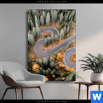 Wechselmotiv Wald Strasse Von Oben Hochformat Produktvorschau mit dem Bild Wald & Straße von oben im Format Hochformat.