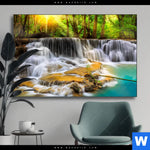 Wechselmotiv Wald Wasserfall No 2 Querformat Produktvorschau mit dem Bild Wald & Wasserfall No. 2 im Format Querformat.