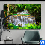 Wechselmotiv Wald Wasserfall No 6 Querformat Produktvorschau mit dem Bild Wald & Wasserfall No. 6 im Format Querformat.