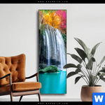 Wechselmotiv Wald Wasserfall No 7 Schmal Produktvorschau mit dem Bild Wald & Wasserfall No. 7 im Format Schmal.